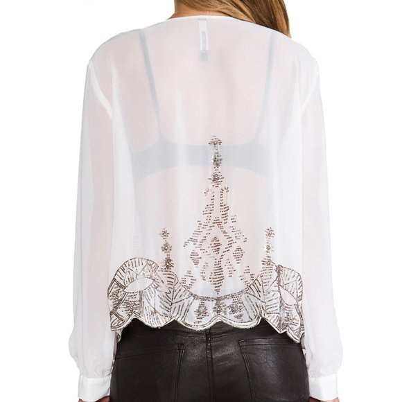 plenty by Tacy Reese embellished blouse size P - Picture 3 of 4